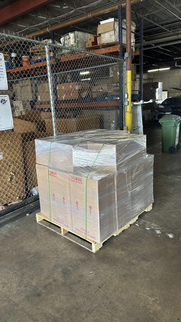Order shrink-wrapped on a pallet, ready to ship