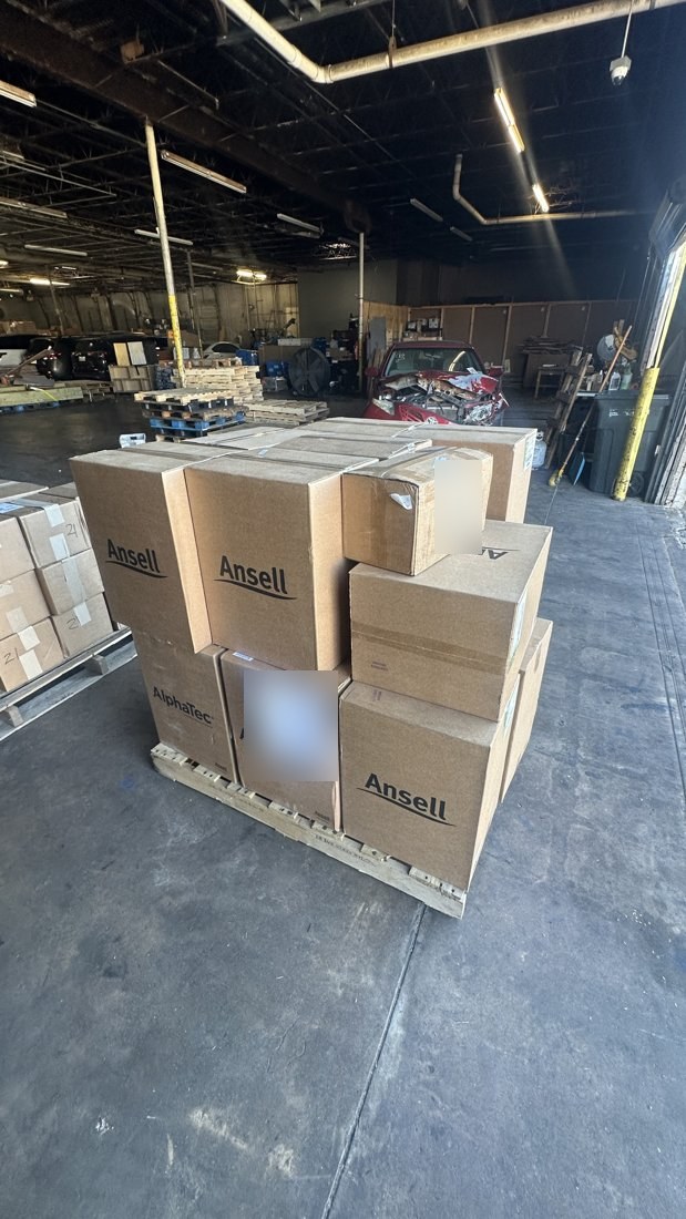 Ansell chemical resistant gloves, packed for delivery